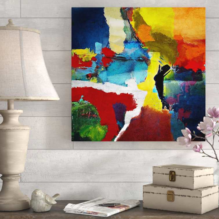 Wrought Studio Abstract Graphic Art on Canvas Wayfair